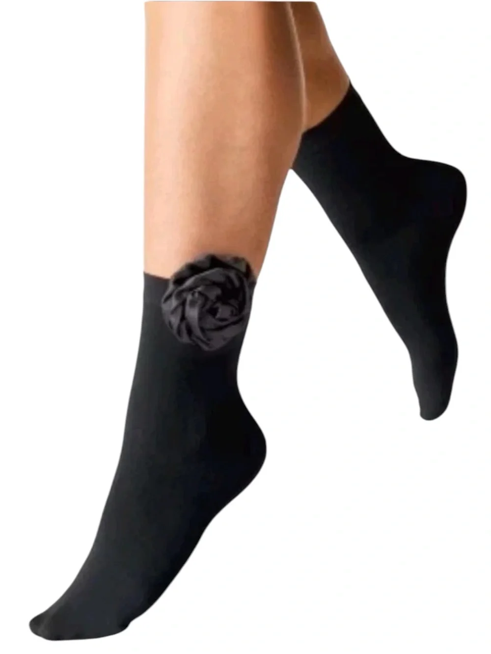 A New Day Black Rosette Detail Fashion Anklet Socks